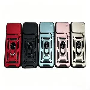 Armor Slide Window Phone Case – Hardcore Protective Armor Design with Sliding Window, TPU + PC Construction & Aluminum Alloy Stand