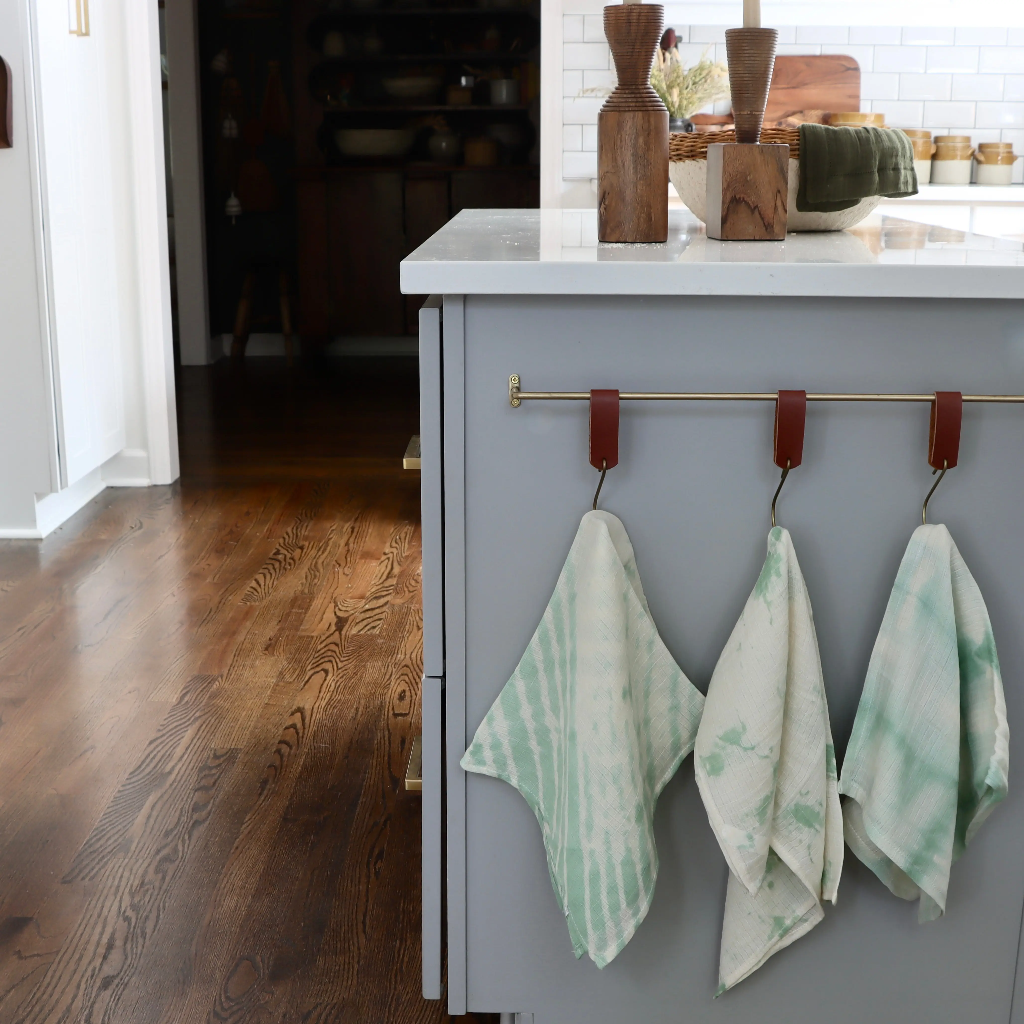 Seafoam Hand-Dyed Tea Towels - Set of 3