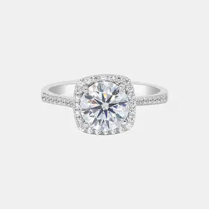 [13] Canopus Cushion Halo Synthetic Moissanite Ring wedding ring