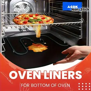 2pcs, Oven Liners for Bottom Of Oven, BPA And PFOA Free Oven Mat, 16x24 Inch Thick Heavy Duty Non Stick Oven Mats for Electric, Gas, Toaster, Convection, Microwave Ovens And Grills, BBQ Accessories, Grill Accessories Christmas Essentials