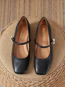 2026 French Style Women’s Comfortable Flat Shoes, Elegant Mary Jane Design with Low Heel and Rubber Sole for Work & Casual Outings, Soft and Lightweight for All-Day Wear