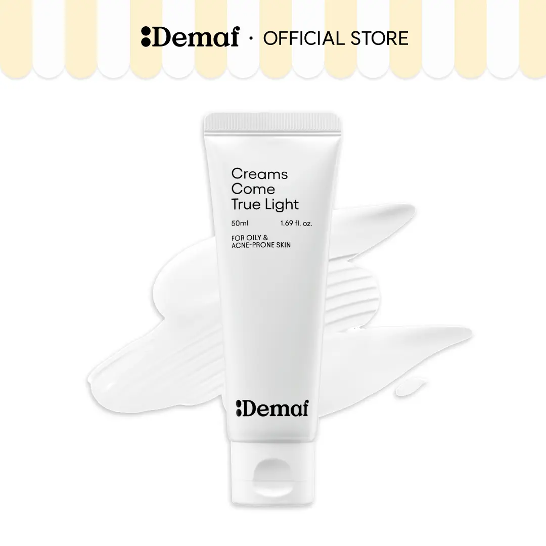 [De:maf Official] Creams Come True Squalane Barrier Repair Cream Light 1.69 fl. oz. (50ml) | Fast-Absorbing Cream | Oil Control & Skin Strengthening