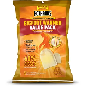 HotHands Bigfoot Adhesive Toe Warmer | 5 Pair Value Pack
