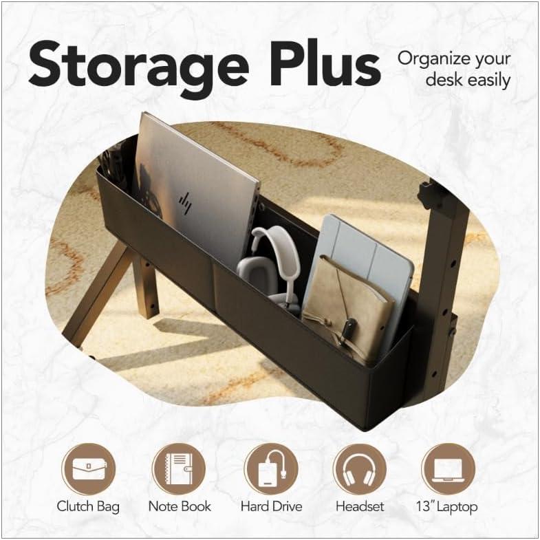 Adjustable Rolling Desk: Height adjusts from 28.7" to 46.1", perfect for use with a walking pad or treadmill. The 31.5" x 15.75" tabletop offers ample space, making it a portable, ergonomic workstation.