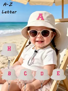 1PC Baby Bucket Hat A-Z Letters, Unisex Sun Hat for Kids, Panama Hat Accessory, Suitable for Outdoor Activities, Ages 0-2 Years