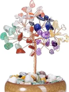7 Chakra Crystal Tree Reiki Healing Crystals Stone Tree Figurines Tumbled Stones Money Tree Gifts