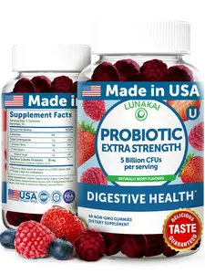Lunakai Probiotic Gummies for Digestive Health - 5 Billion CFUs Delicious Proprietary Formula Supplement Dietary