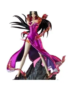 One Piece Boa Hancock Finger Heart Anime Figure Desktop Model Collectible Toy with Detailed Purple Dress and Black Hair 9 inches tall