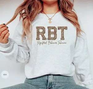 RBT  Sweatshirt / Short Sleeve T-SHIRT , RBT Leopard Print ,ABA Therapist Registered Behavior Technician Behavior Tech Behavior Analyst  Tops Unisex