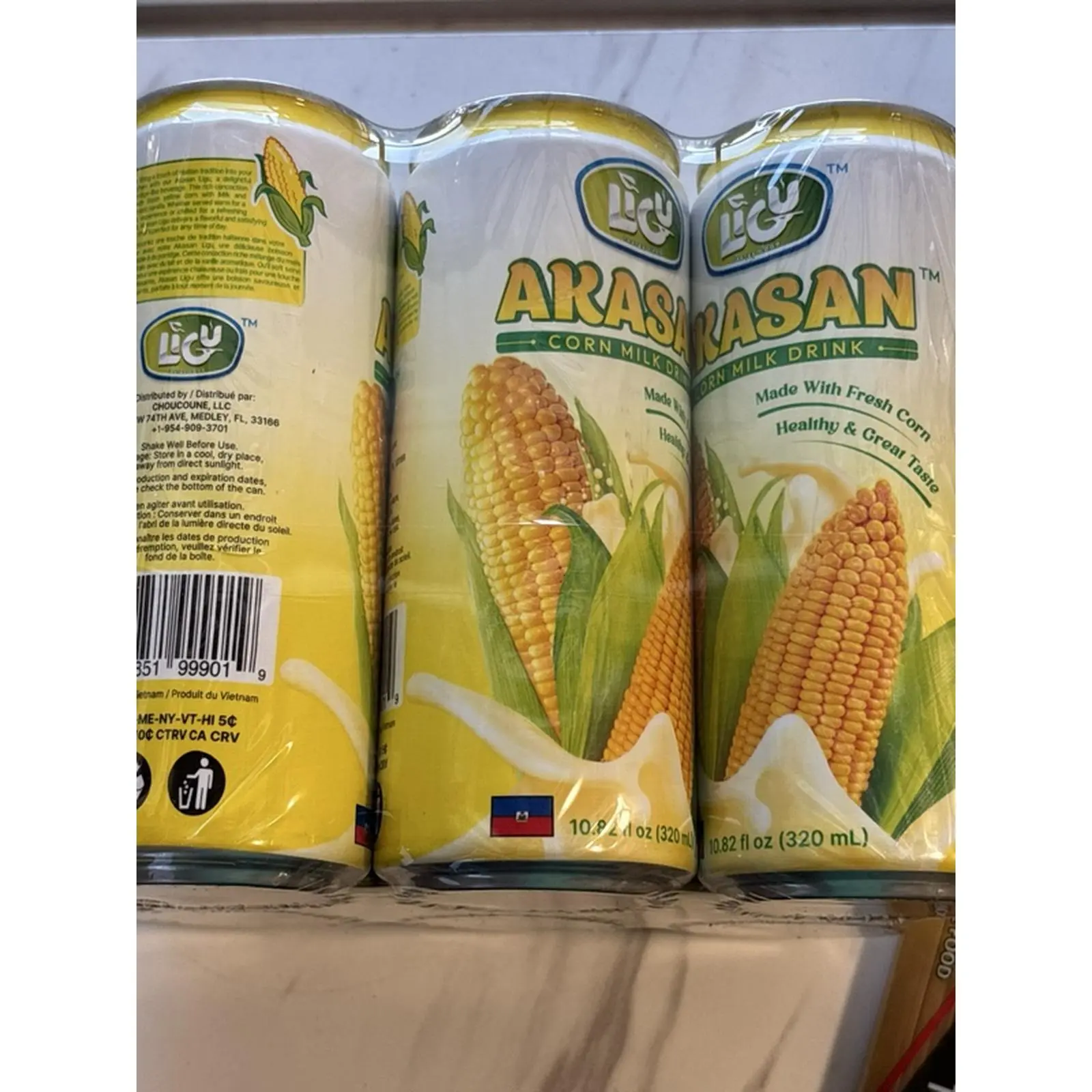 Ligu Akasan Corn Milk Drink 320 mL - Made with Fresh Corn, Healthy & Great Taste, 10.24 fl oz, 320 mL