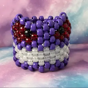GITD Grinning Ghost Face Kandi Cuff | Friendship Bracelet | Glow in the Dark