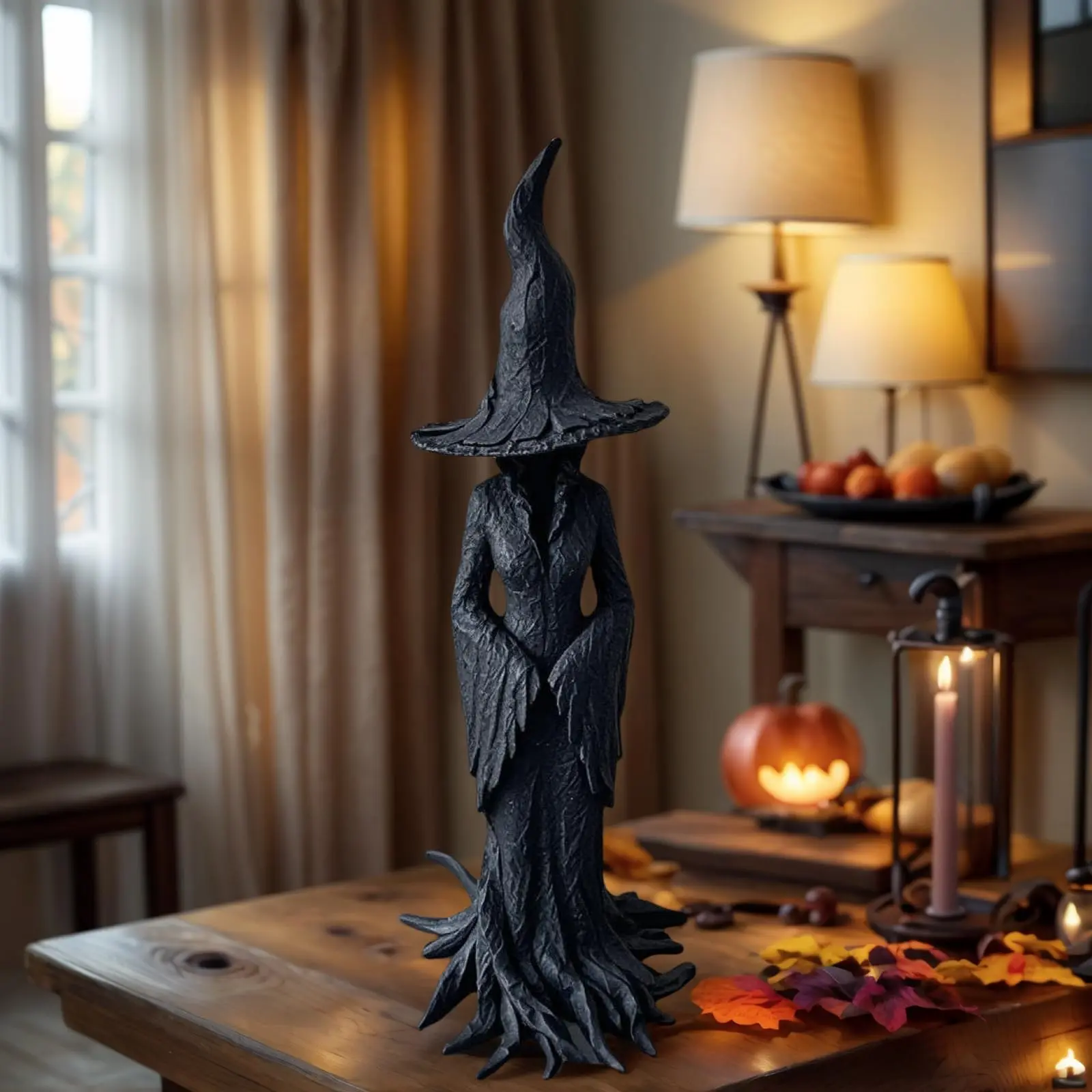 Hand-Painted Enchanted Resin Witch Statue - Witchcraft Home Decor Decoration, Vintage Halloween Accent, Desktop Decor Figurine, Perfect Gift Idea