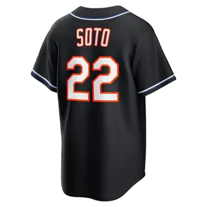 Unisex Baseball Met Team Juan Soto New Jersey 2026 Fashion Replica Black Out Jersey