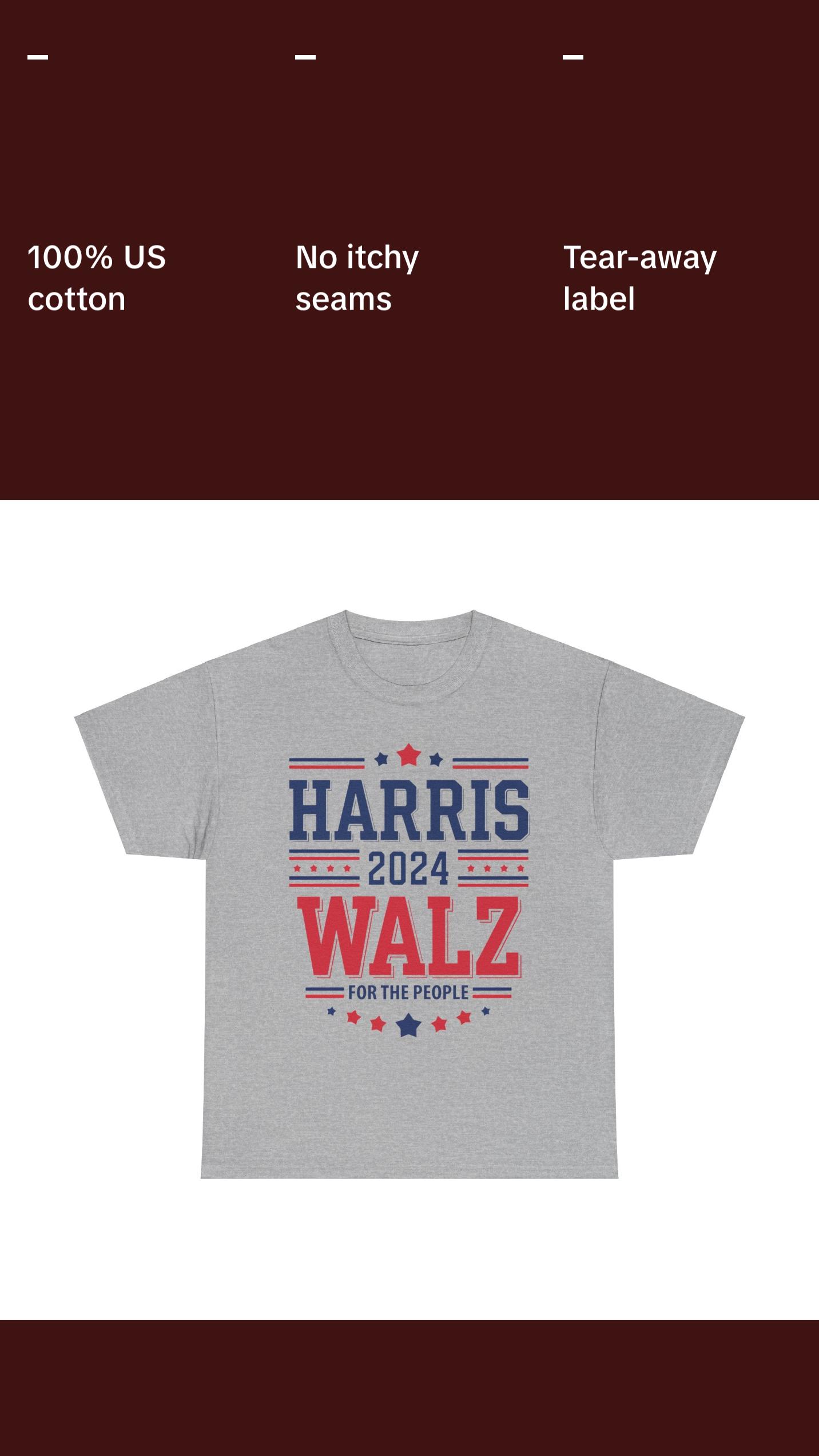 Harris Walz - Unisex Heavy Cotton Tee