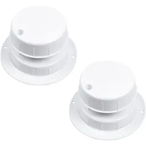 RV Plumbing Vent Caps, Sewer Vent Cover Caps Kit for RV Trailer Camper Motorhome, 2 Pcs RV Roof Vent Cover Replacement for 1 to 2 3/8 Inch Pipe, White Plastic Roof Cover Car Accessories