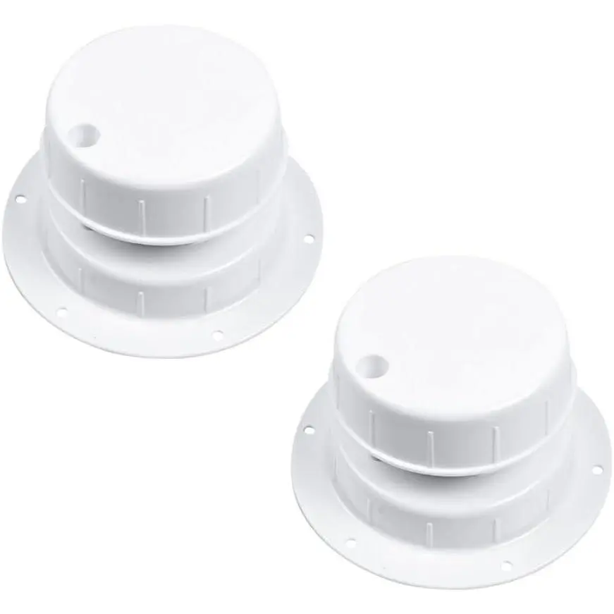RV Plumbing Vent Caps, Sewer Vent Cover Caps Kit for RV Trailer Camper Motorhome, 2 Pcs RV Roof Vent Cover Replacement for 1 to 2 3/8 Inch Pipe, White Plastic Roof Cover Car Accessories