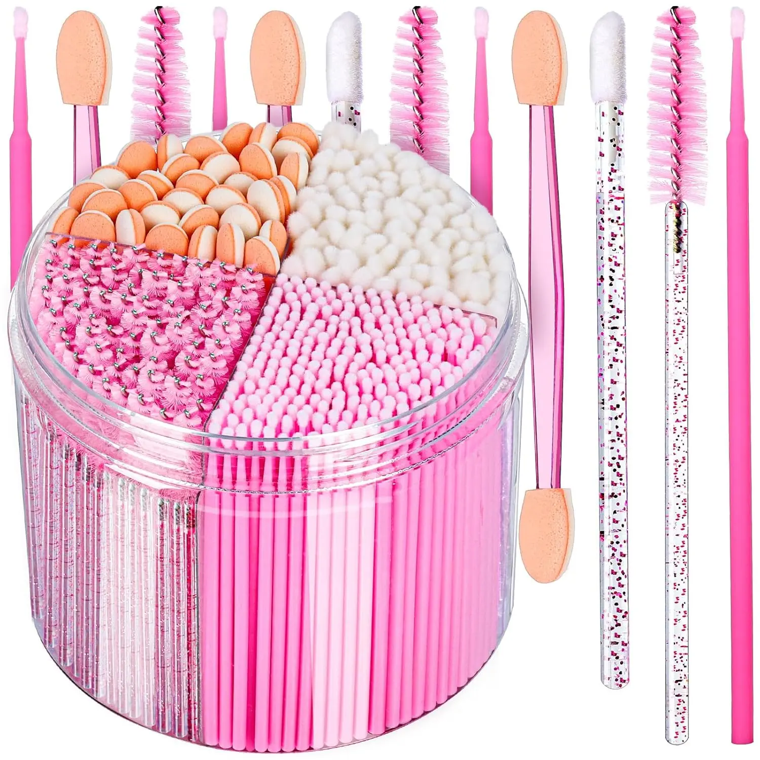 310PCS Disposable Makeup Applicators Kit with Storage Box, Mascara Wands Lash Spoolies, Eyeshadow & Lip Applicators, Microswabs, Professional Makeup Artist Essentials, Hygienic Single-Use Beauty Tools Set