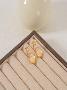 Chic 18k Gold Plated Stud Earrings Set, Creative Heart Design, Elegant Simple Jewelry for Women, All Seasons Fashion Accessories