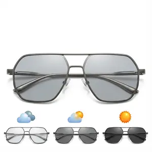 GIMELEST-07 -End Aviator , Day and Night Dual-Use Photochromic , Polarized Anti-Glare, TAC Lens with UV400 Protection, Lightweight Metal Frame, Unisex, Scratch-Resistant and Wear-Resistant, a Must-Have Outdoor Essential outing quality