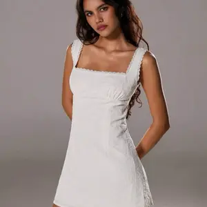 Beginner’s Luck: City Collection | Angelic | 100% cotton white mini dress with square neckline