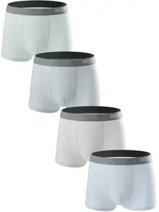 Teen Boys Boxer Briefs Ice Silk Lightweight Breathable Boxer Briefs 4-Pack – High Elastic Comfortable Underwear for Young Men Daily Wear