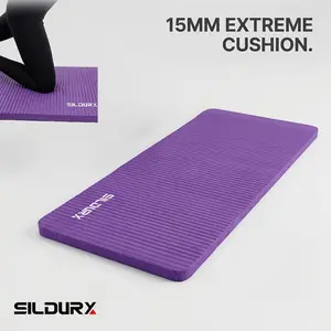 Thick Yoga Knee Pad and Elbow Cushion 15mm Fits Standard Mats for Yoga, Pilates, Floor Workouts