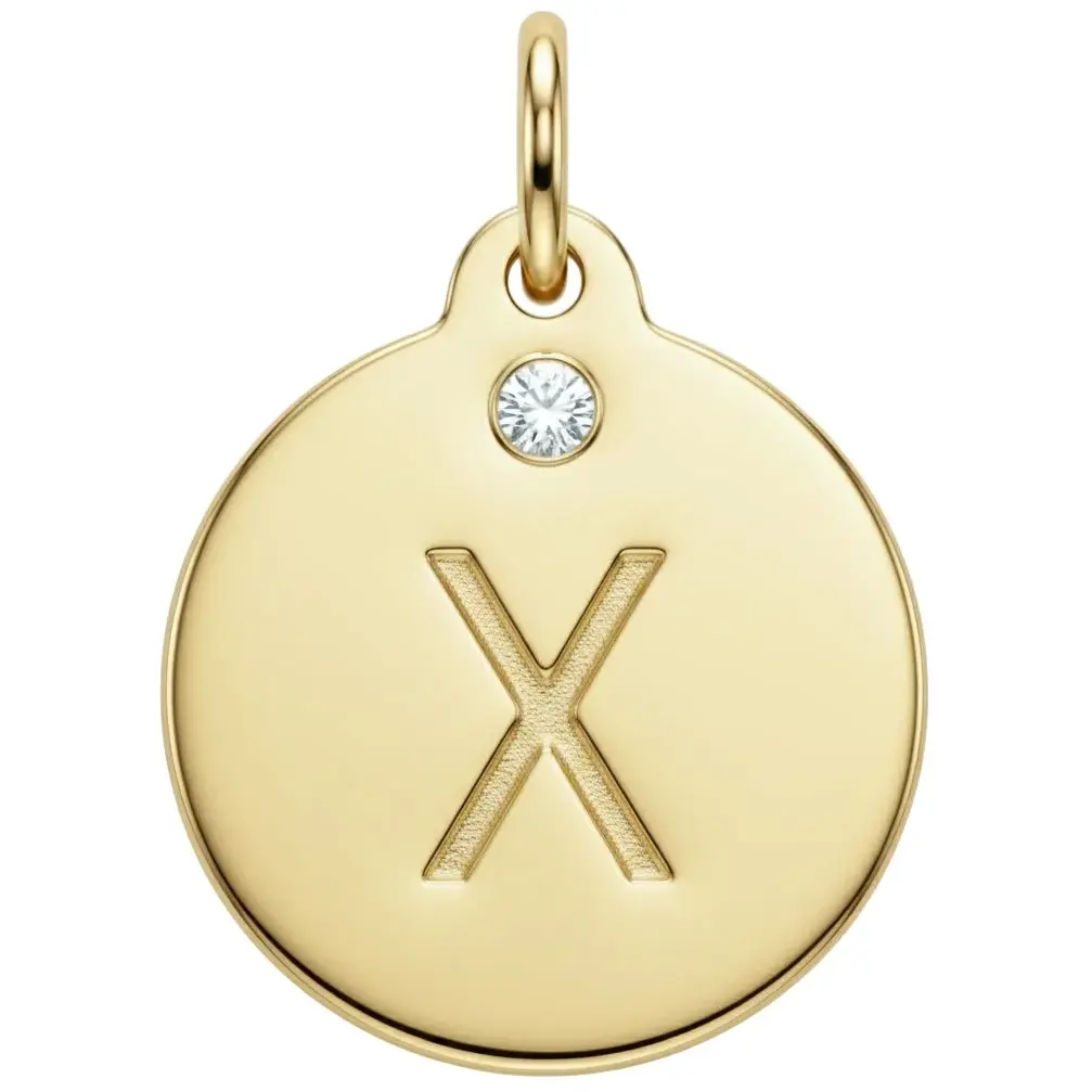 "X" Alphabet Charm With Diamond