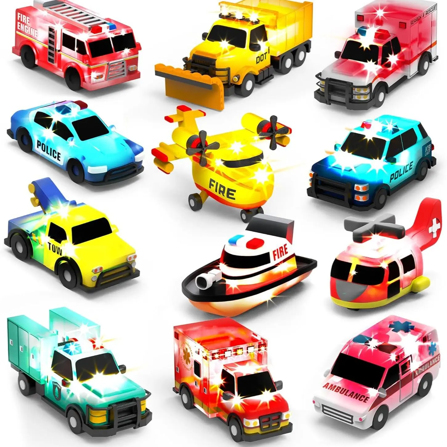 12 Pack Emergency Vehicles