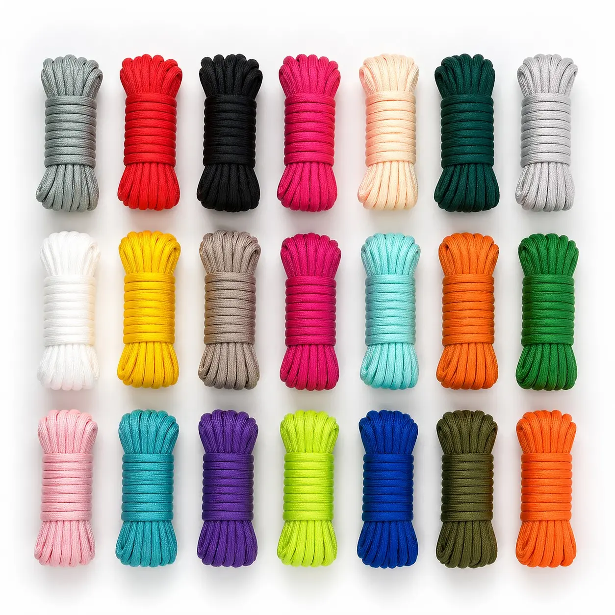 21 Colors 5mm Paracord Set, 7-Strand Durable Multifunction Rope for Camping, Hiking, Bracelets & DIY