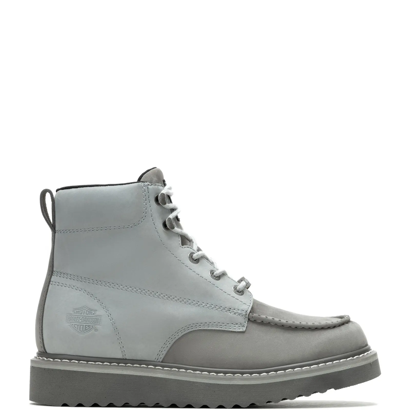 Harley-Davidson Beau D93858 Mens Gray Leather Zipper Motorcycle Boots