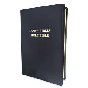 Bilingual Bible in Spanish & English 11 Point Large Font Reina Valera 1960 KJV  imitation Leather Black