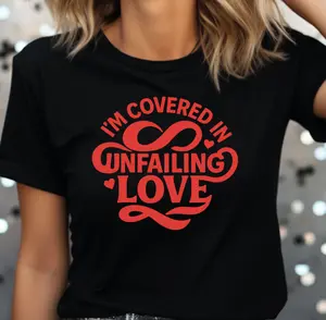Unfailing Love Christian T-Shirt - Unisex Cotton Tee with Ribbed Collar & Seamless Design for Everyday Wear Fabric Fit