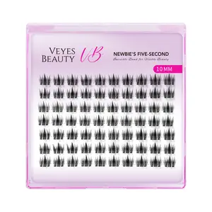 VEYESBEAUTY Manga Single Length Cluster Lash  Invisible Band Wispy Lightweight Softness Weightless Makeup Eyelash Extensions
