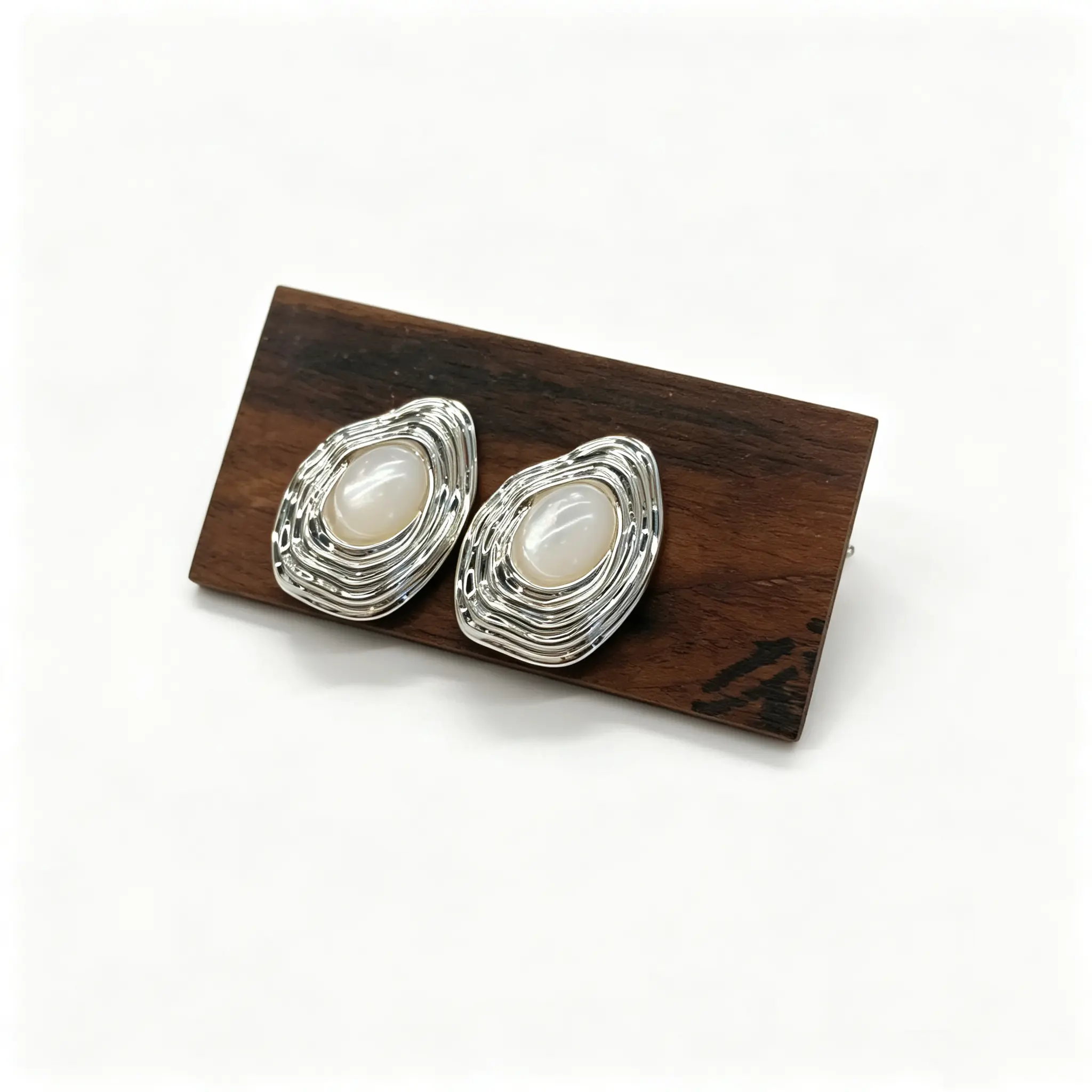 Vintage Design Natural Mother Of Pearl Threaded Stud Earring, Sparkly Elegant Wedding Princess Earring, Fashion Vintage Valentine Engagement Party Jewelry