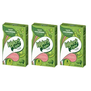 Wyler's Light Singles To Go Powder Packets, Water Drink Mix, 8 Count, 3 Boxes(24 Single Servings) (Pickle Lemonade)