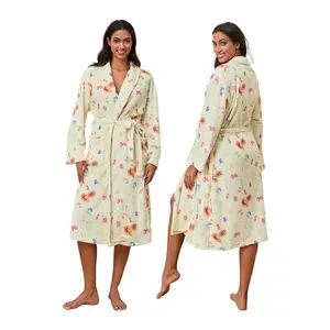 Women's Y2K Plush Robe - Floral Print Shawl Collar Kimono Bathrobe with Belt, Spa Loungewear & Nightgown