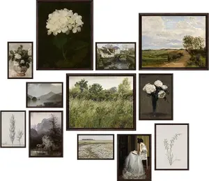 Vintage Wall Art Decor - Vintage Posters for Room Aesthetic, Moody Art Vintage Painting Antique Pictures, French Country Botanical Floral Gallery Wall Prints for Home Bedroom (UNFRAMED)