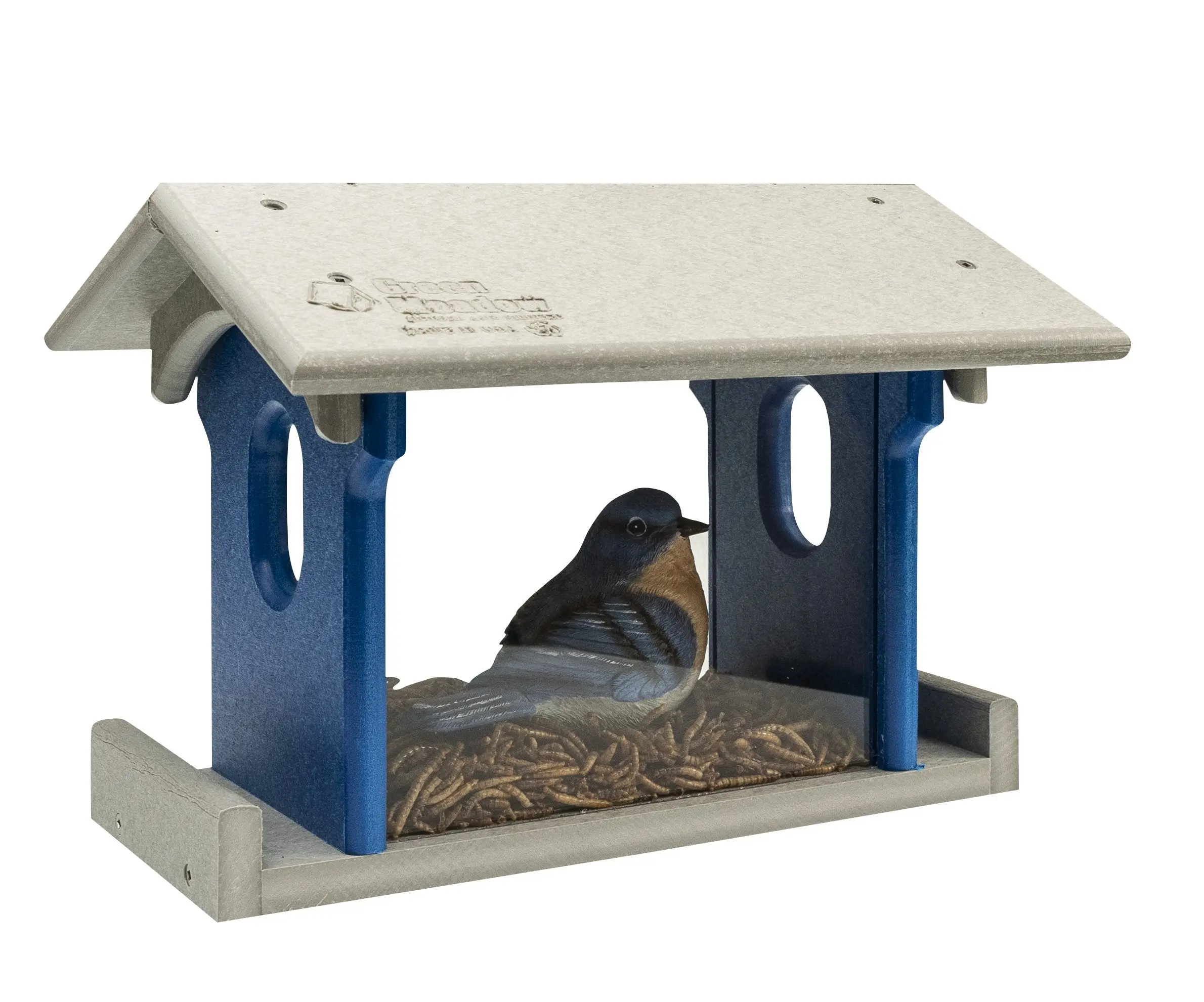 BLUEBIRD FEEDER - Covered Hanging Meal Worm Feeder