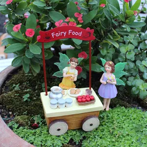 Fairy & Food Design Garden Decoration, 1 Box Cute Flower Fairy Figurine, Garden Bonsai Decoration Ornament, Home Scene Decoration, Resin Crafts, Garden Accessories