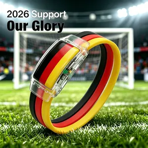 2026 Germany（GER） Football Supporter LED Glowing Flag Silicone Wristbands, Luminous Fan Bracelets for Match Viewing Parties, Sports Team Pride Accessory