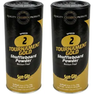 Twin Pack of 2 Speed Shuffleboard Powder Wax with Shuffleboard Sweep bundle option