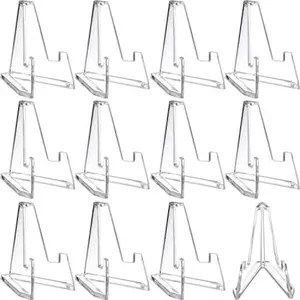 PrimPick 20 Packs Card Display Stand 2.24" Acrylic Easel Stands Mini Coin Picture Display Easel Holder Baseball Sports Card Trading Graded Holder for Challenge Coin Photo Frame Medal Watch PSA