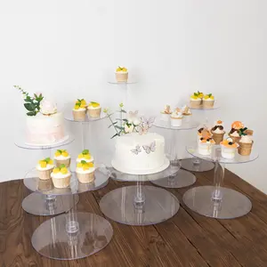 8-Tier Acrylic Cake Stand Set Assorted Sizes Clear