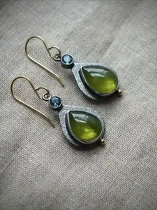 Elegant Vintage Boho Green Cubic Zirconia High Quality Earring Set Jewelry for Woman Daily Vacation Music Festival Anniversary Gift Couple's Gift，Gift for Her, Fashionable Jewelry, Dainty Fashion Jewelry, Elegant Minimalist Earrings