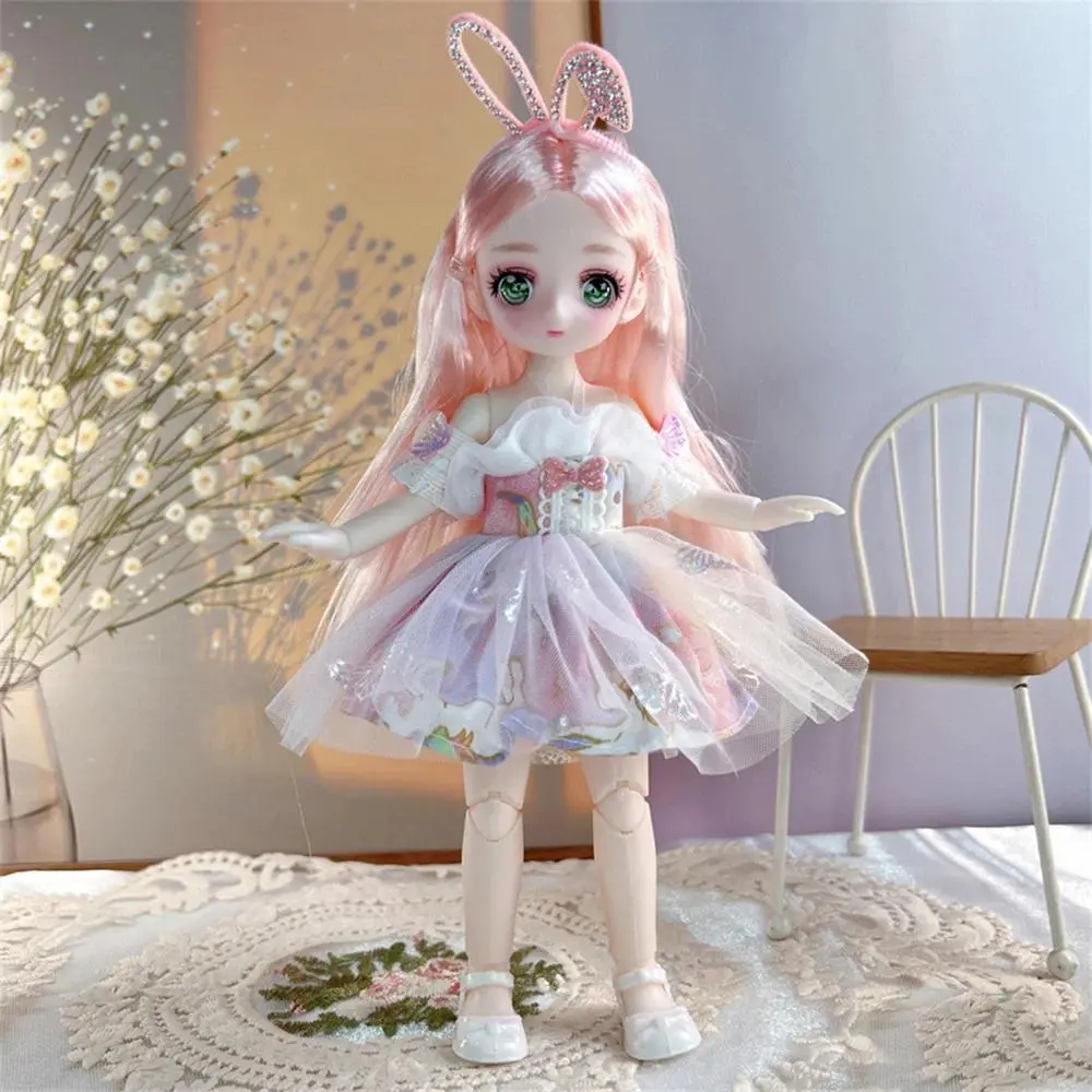 Yijun Toys 23cm 3D BJD Doll for 2-14 Yrs Girls, Simulation Eyes, Comics-Inspired Face, Multi-Movable Joint-Hinge Design, DIY Dress-Up 3D Doll with Doll+Clothes+Shoes, Birthday Gift (1pc)