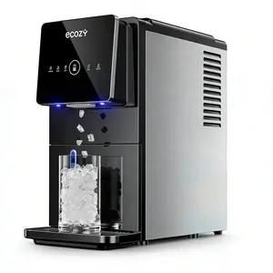 [Upgraded Version] ecozy Nugget Ice Maker Dispenser, 40lbs/24H, 10Mins Quick Ice Makeup, 40lbs Sonic Storage, Self-Dispensing Pellet Ice, Touchless Self-Cleaning Ice Dispenser for Kitchen Office Bar Party