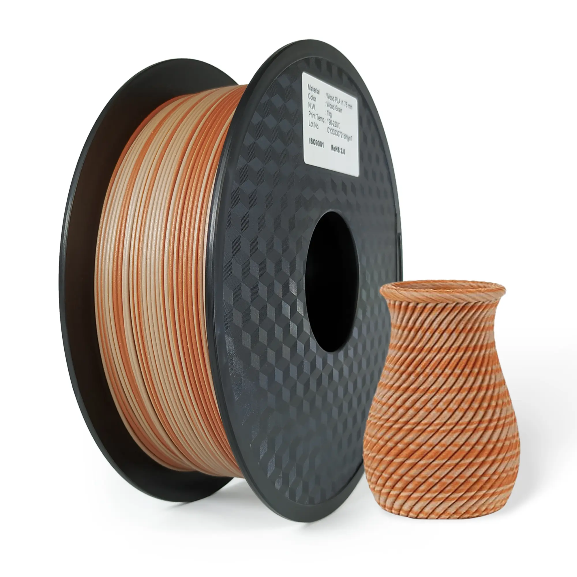 Wood Grain PLA 3D Printer Filament, Diameter:1.75mm, 1kg, Natural Look, Smooth-Printing, Suitable for Beginners and Experienced Users, Gift Items, Creative Projects, Home Décor Pieces