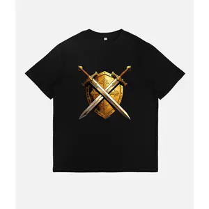 Medieval Crossed Swords & Shield Graphic T-Shirt