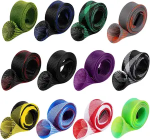 Rod Sock 12 Count Cover Braided Mesh Fishing Rod Sleeve for Sea and Spinning Fishing Rods with Flat or Pointed End Options