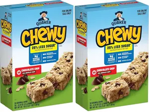 Quaker Chewy Lower Sugar Granola Bars,Chocolate Chip,58 Count (Pack of 2)